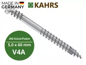 KAHRS Terrassenschrauben Professional, 5,0x60 mm, V4A, TX 25